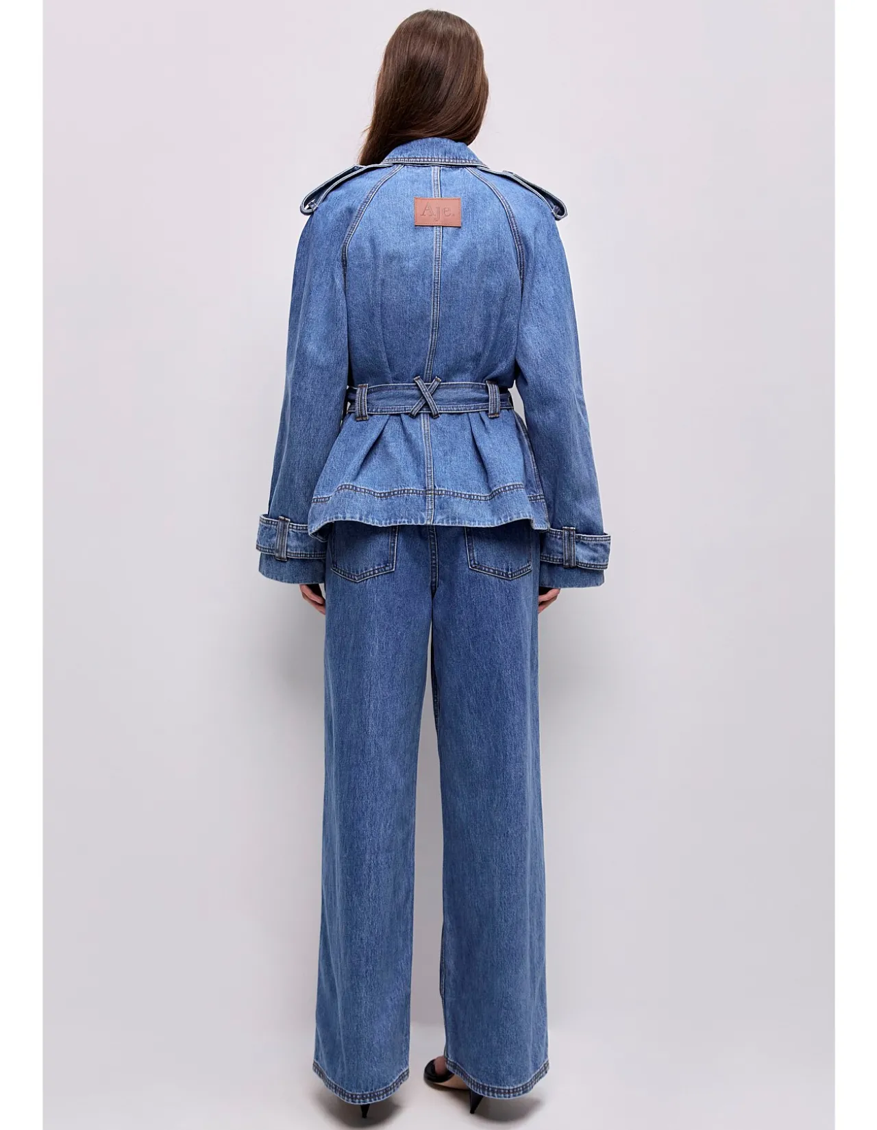 Voyage Cropped Denim Trench