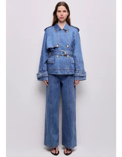 Voyage Cropped Denim Trench