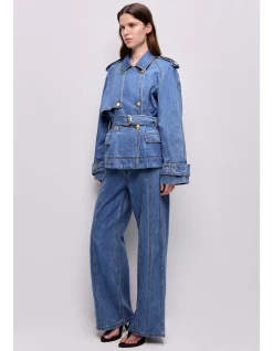Voyage Cropped Denim Trench