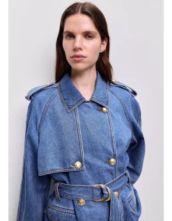 Voyage Cropped Denim Trench