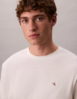 Waffle Badge Slim Long Sleeve T-Shirt