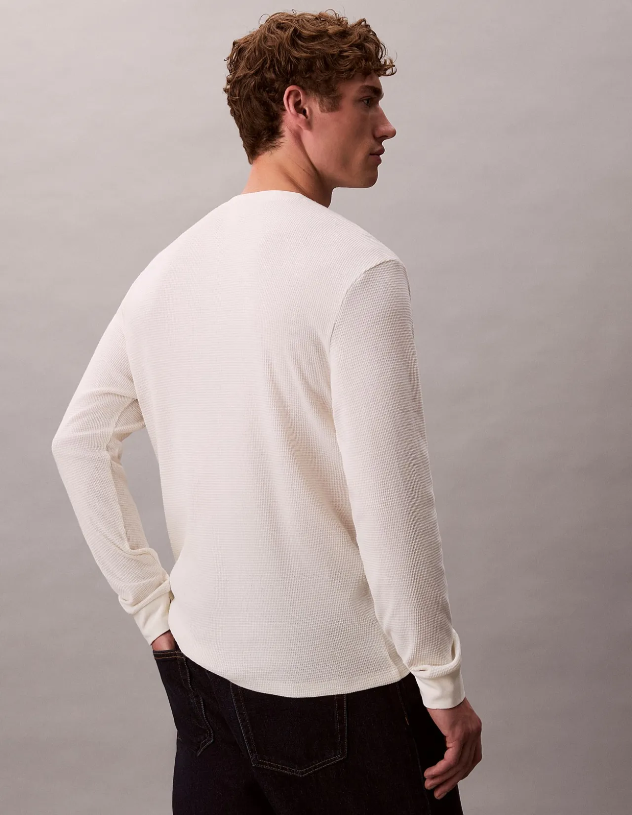 Waffle Badge Slim Long Sleeve T-Shirt