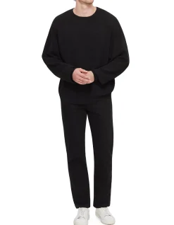 Waffle Long Sleeve Crewneck Sweater