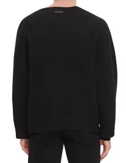 Waffle Long Sleeve Crewneck Sweater