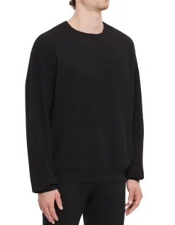 Waffle Long Sleeve Crewneck Sweater
