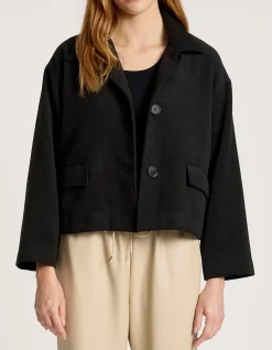 Wanderer Wool Look Cropped Button Jacket