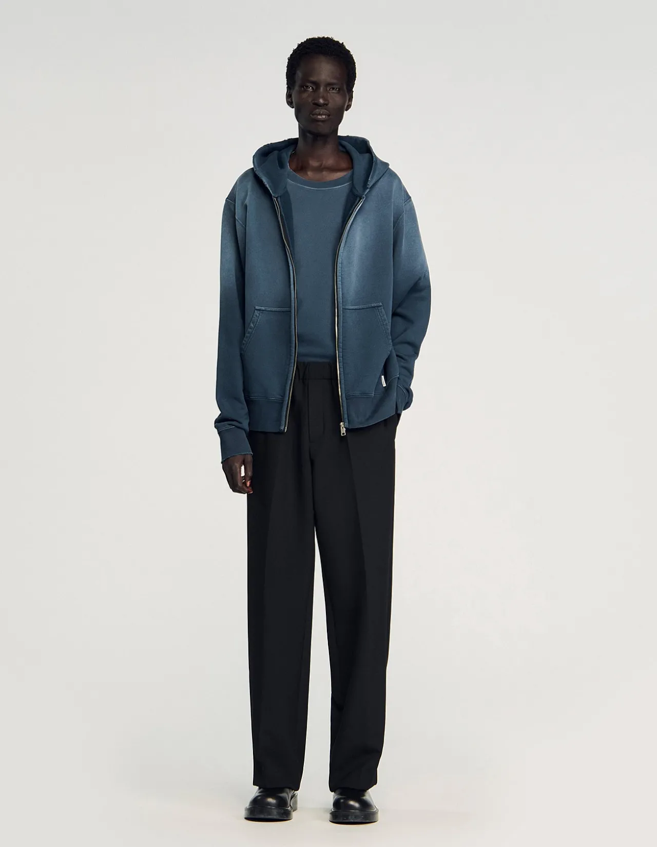 Washed Zip Hoodie Sweatshirt