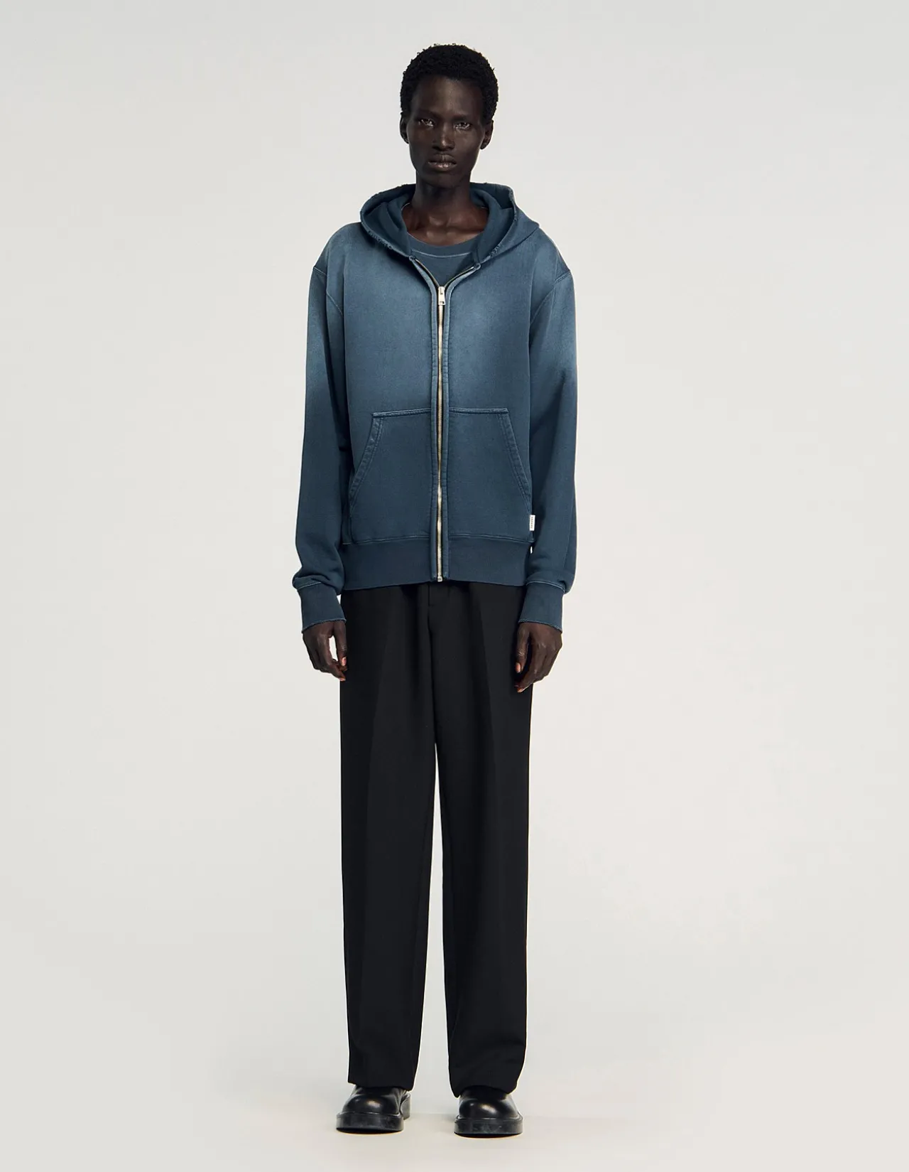 Washed Zip Hoodie Sweatshirt