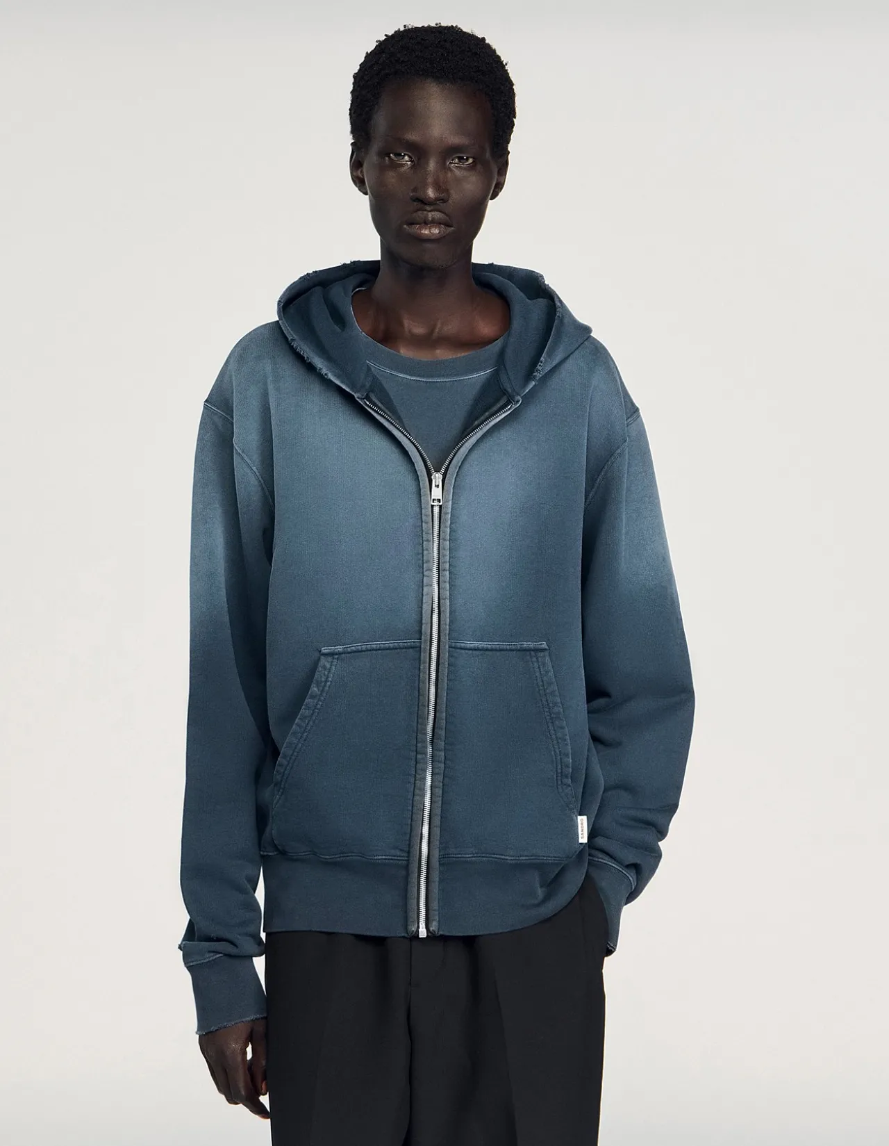 Washed Zip Hoodie Sweatshirt