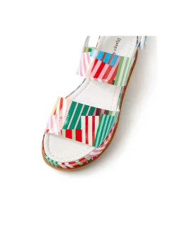 Wassar Striped Platform Leather Sandals