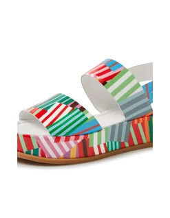 Wassar Striped Platform Leather Sandals