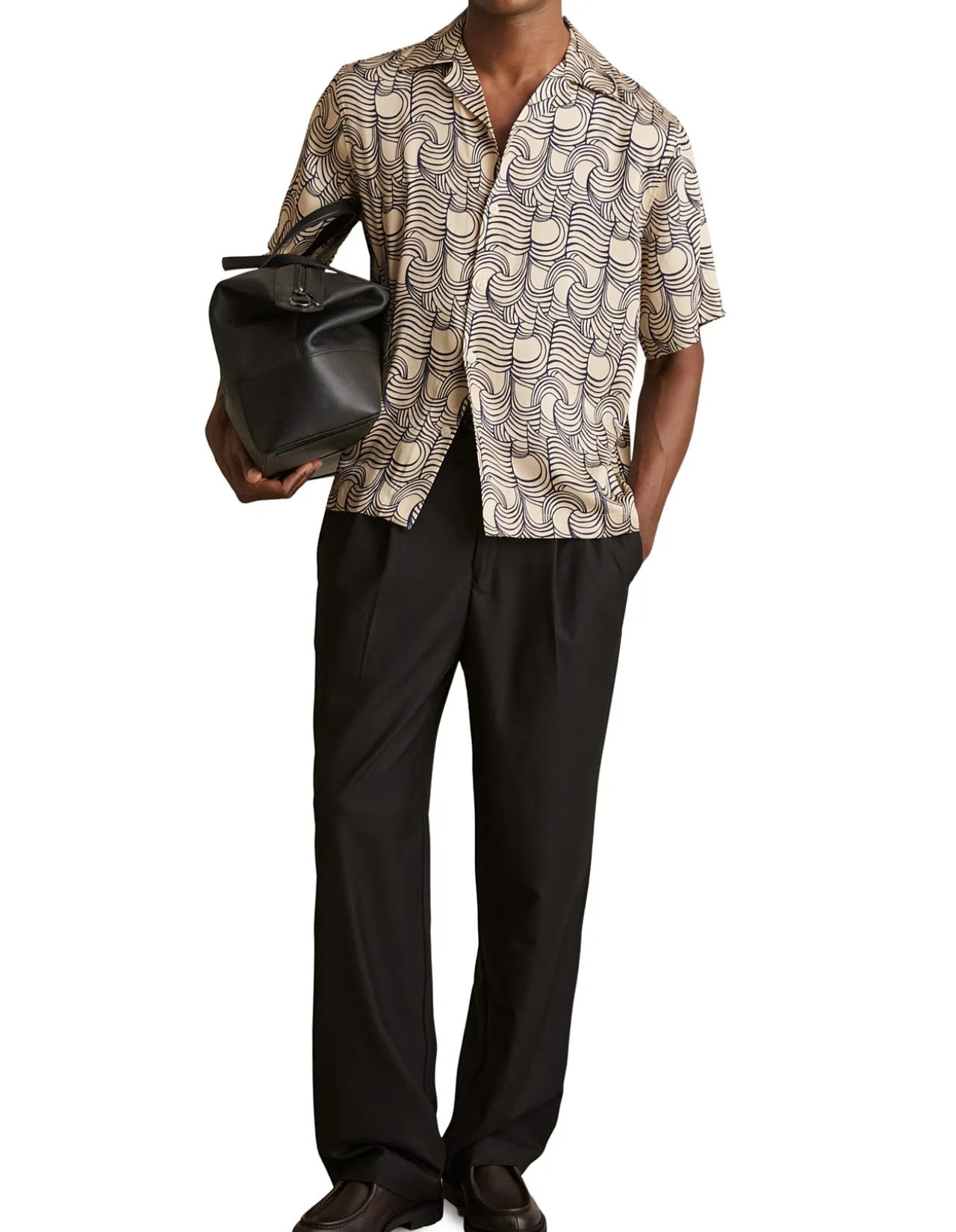 WAVE PRINTED CUBAN SHIRT