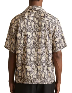 WAVE PRINTED CUBAN SHIRT