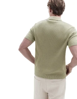 WAVY STITCH KNIT POLO