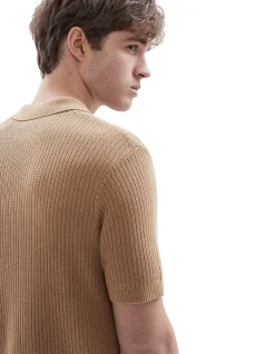 WAVY STITCH KNIT POLO