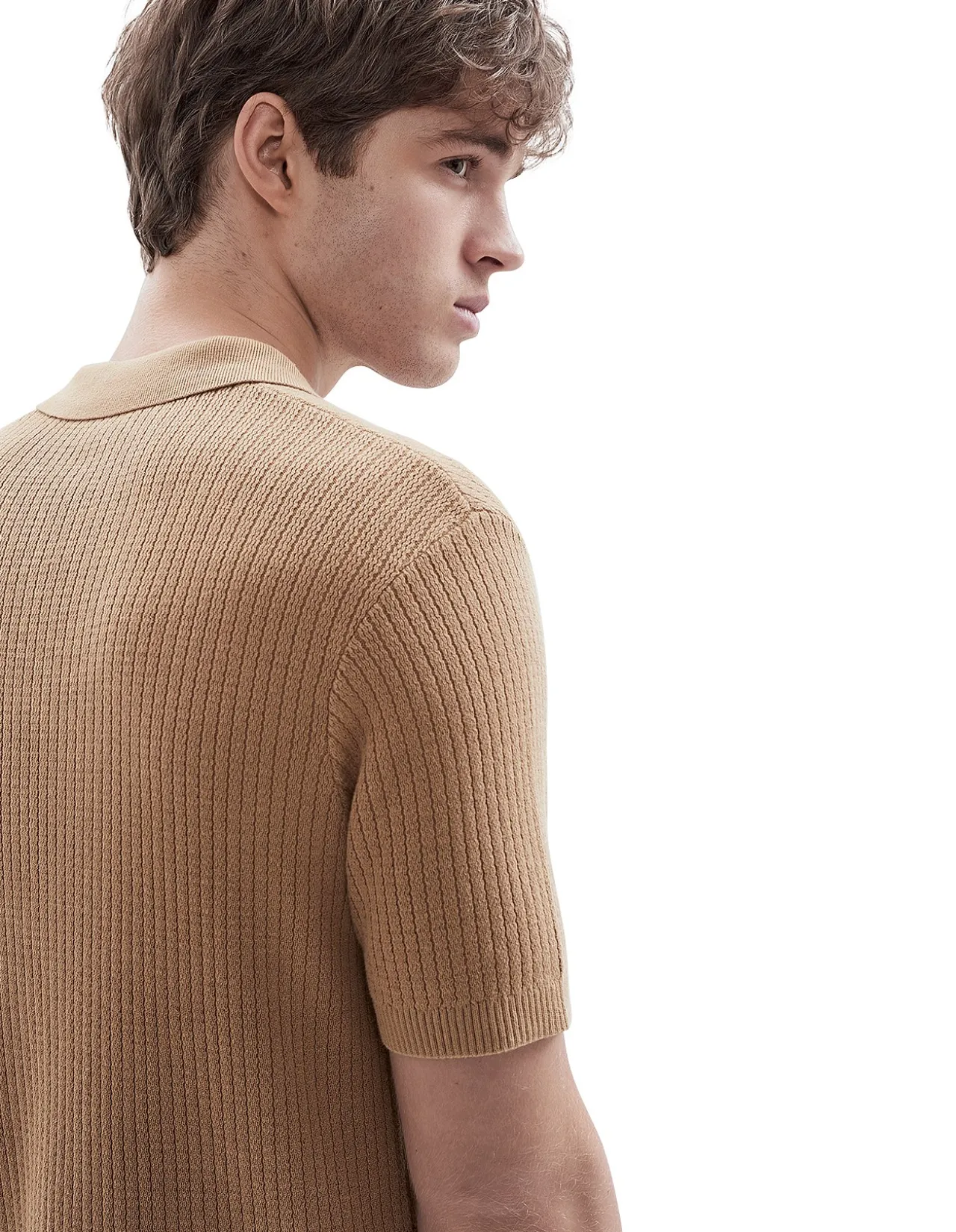 WAVY STITCH KNIT POLO
