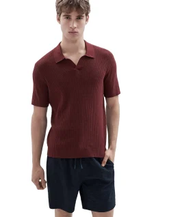 WAVY STITCH KNIT POLO