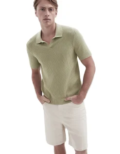 WAVY STITCH KNIT POLO