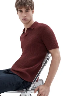 WAVY STITCH KNIT POLO
