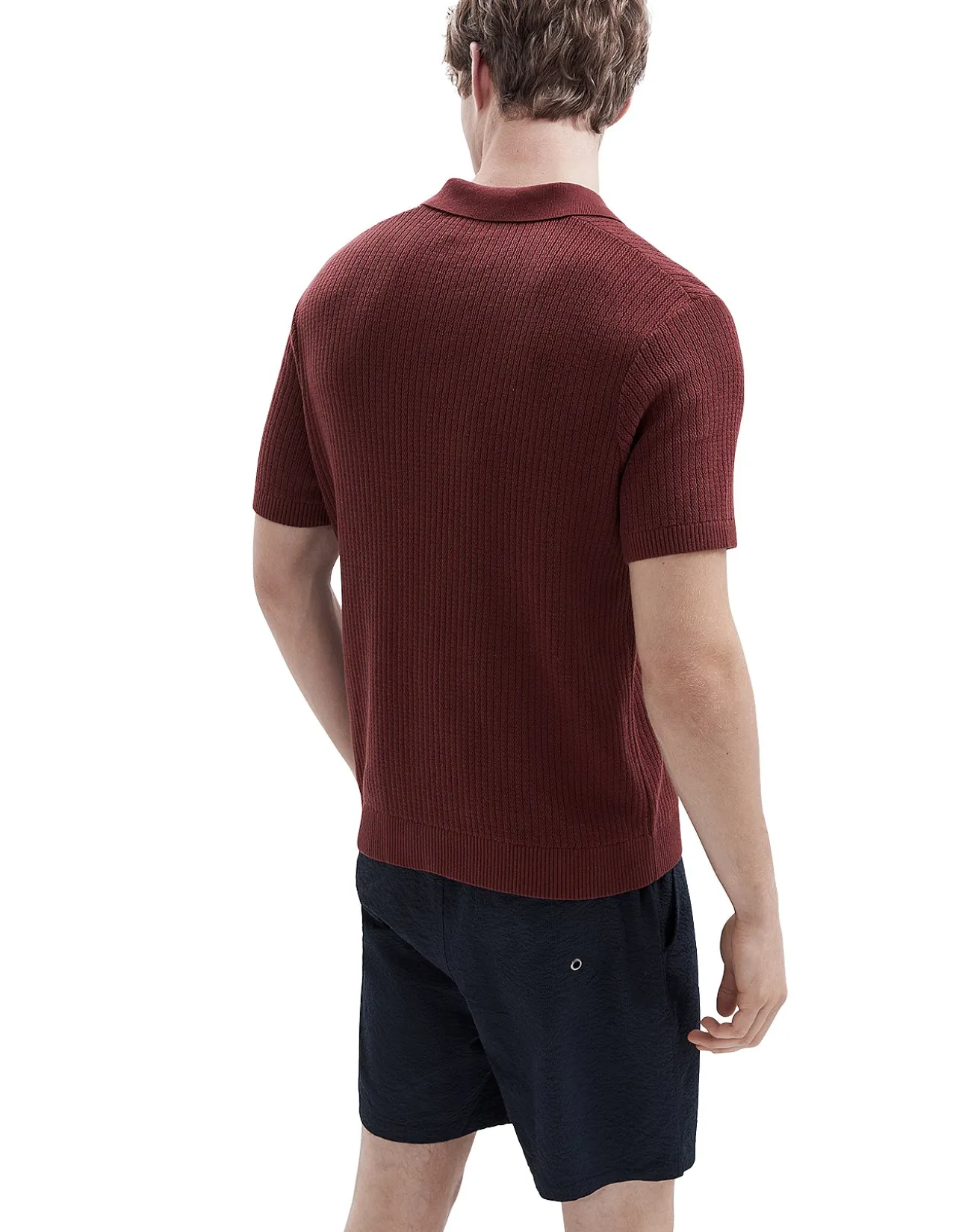 WAVY STITCH KNIT POLO