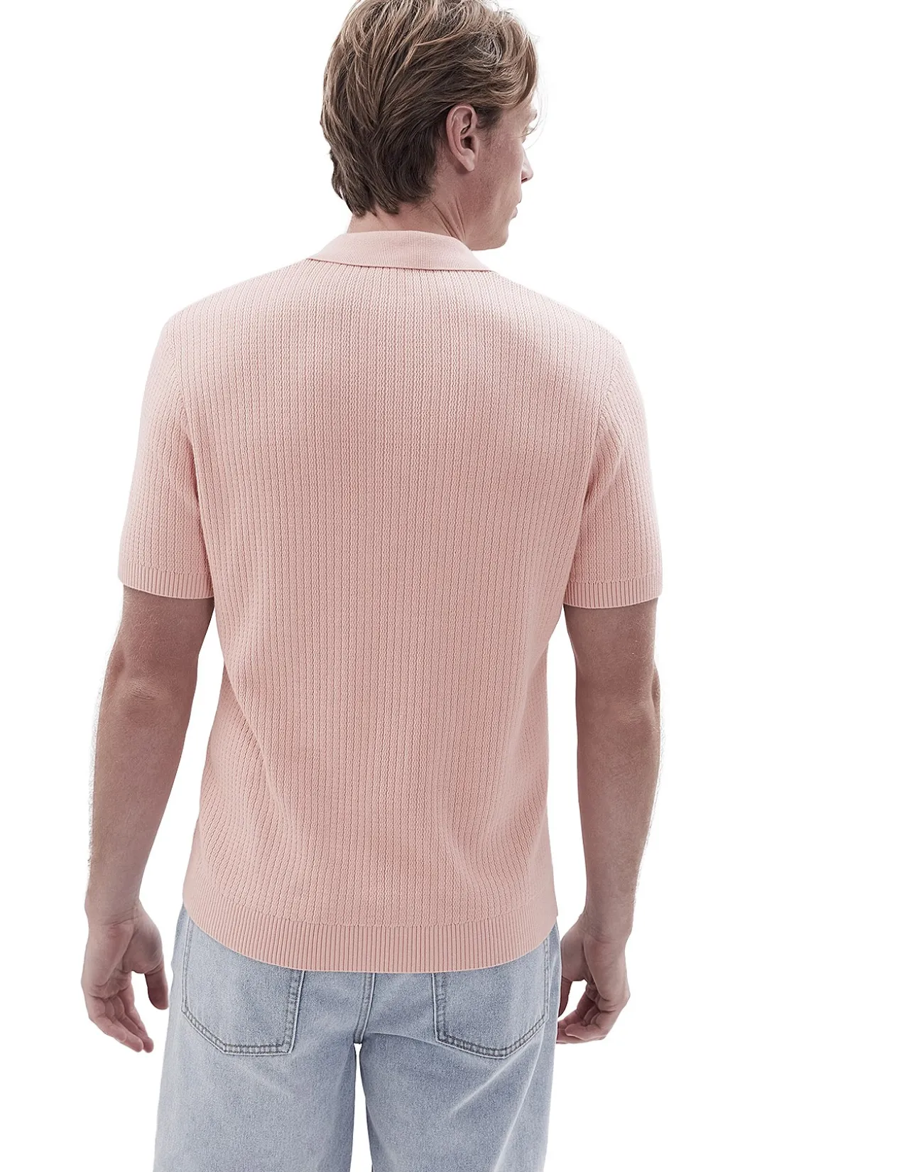 WAVY STITCH KNIT POLO