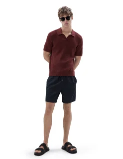 WAVY STITCH KNIT POLO