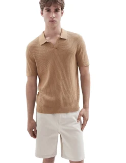 WAVY STITCH KNIT POLO