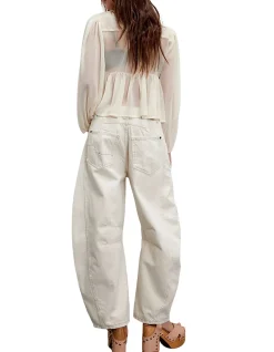 We The Free Good Luck Mid Rise Barrel Jeans