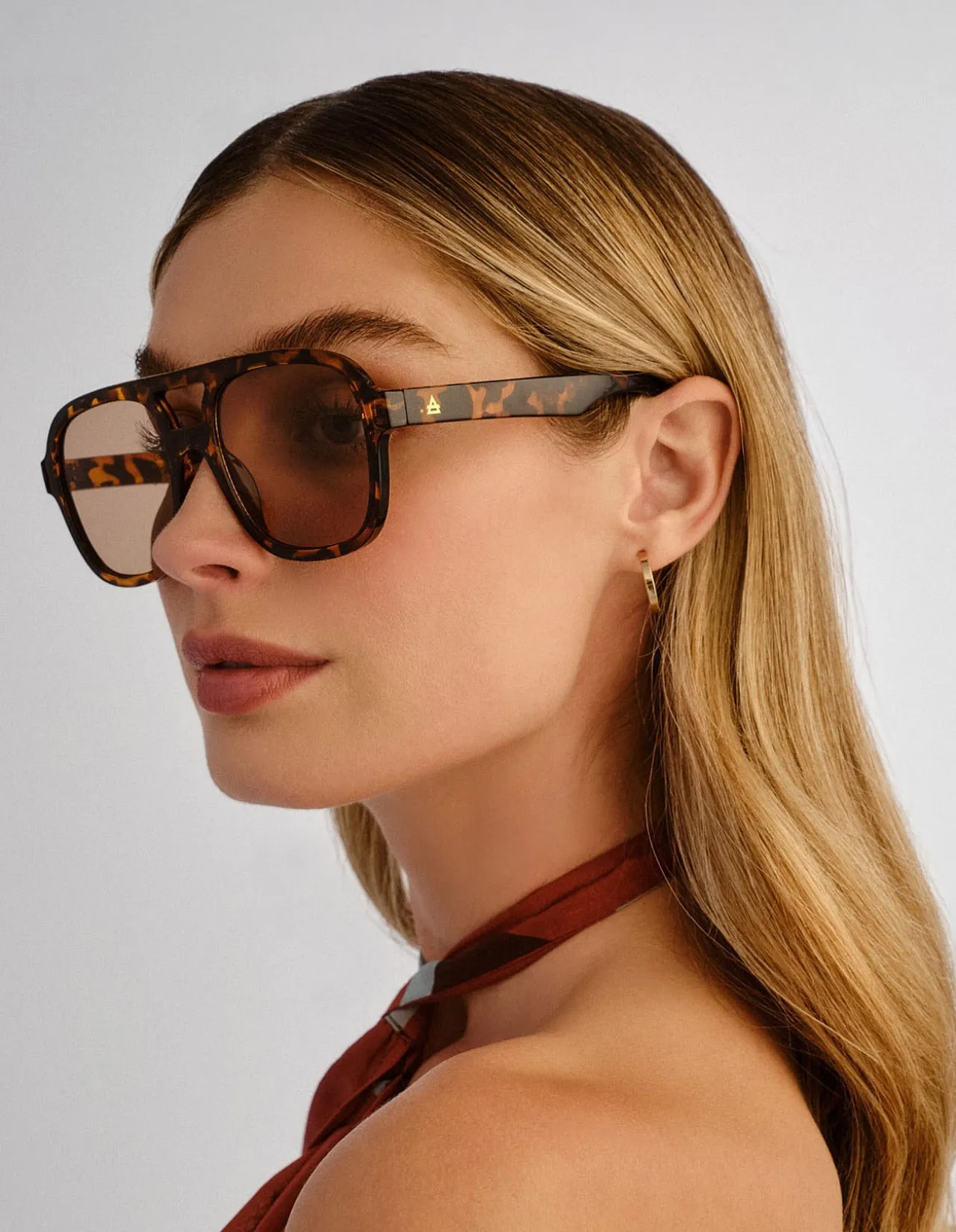 WHIRLPOOL CHOCOLATE TORT AVIATOR SUNGLASSES