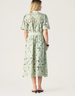 WHISPER EMBROIDERY SHIRT DRESS