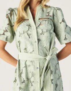 WHISPER EMBROIDERY SHIRT DRESS