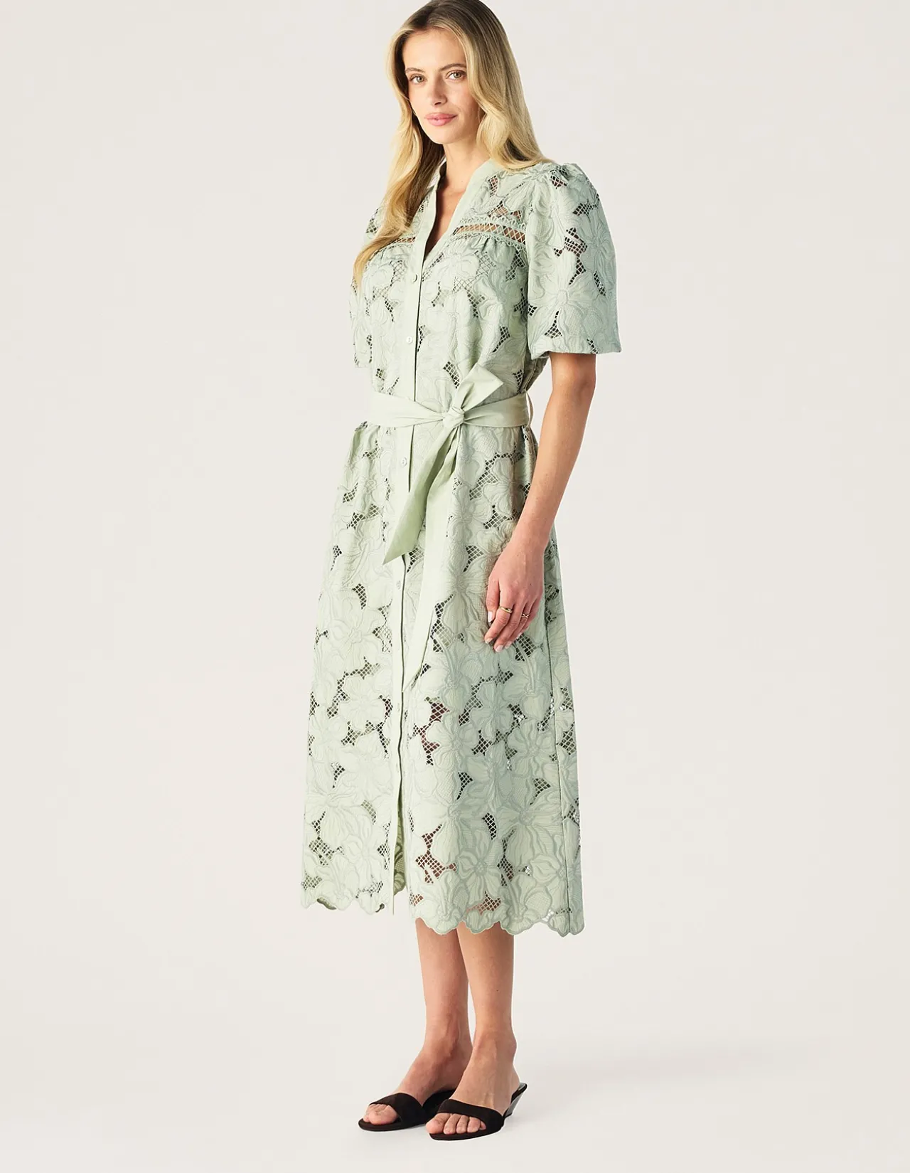 WHISPER EMBROIDERY SHIRT DRESS