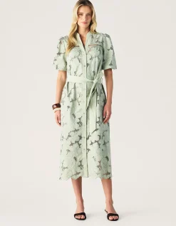 WHISPER EMBROIDERY SHIRT DRESS