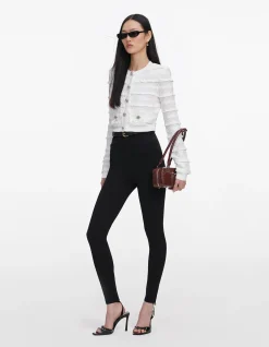 WHITE POINTELLE DIAMANTE CARDIGAN