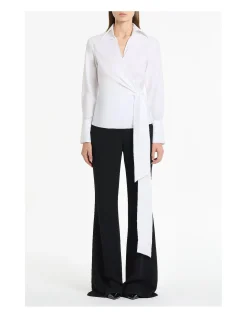WHITE COTTON WRAP TOP