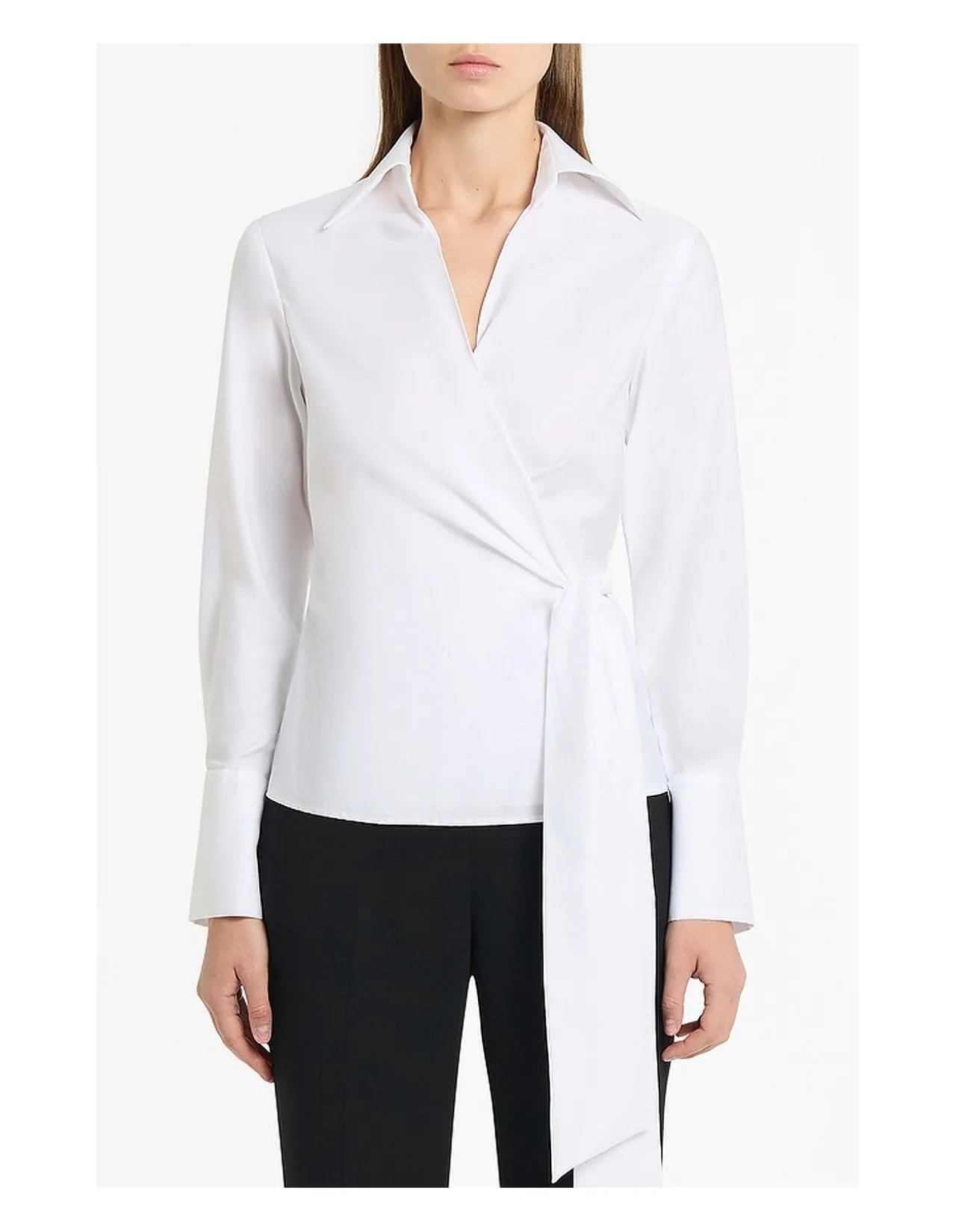 WHITE COTTON WRAP TOP