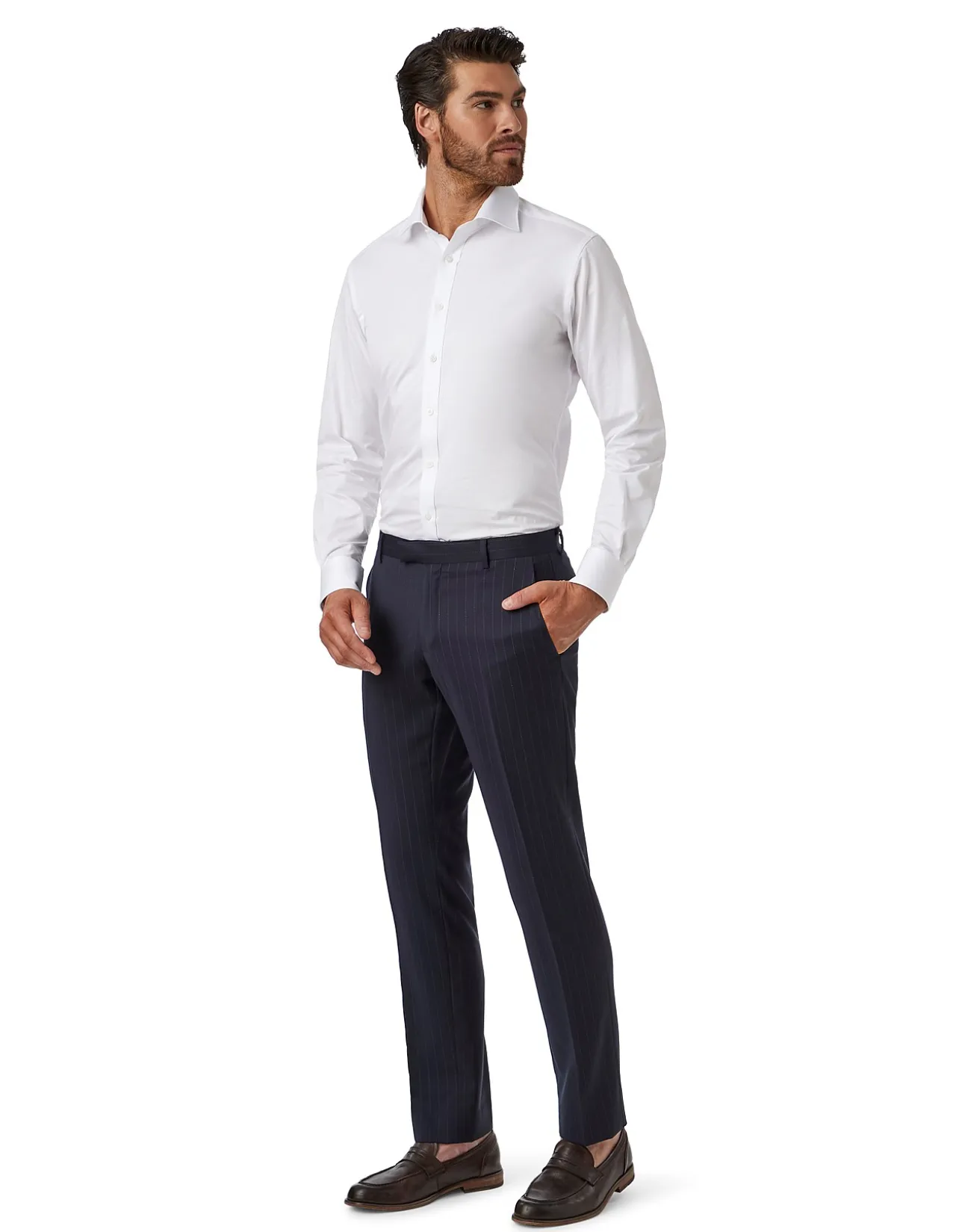 WIDE PINSTRIPE SUIT TROUSER