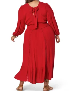 Wild Harmony Maxi Dress with Lace Inserts
