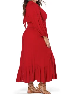 Wild Harmony Maxi Dress with Lace Inserts