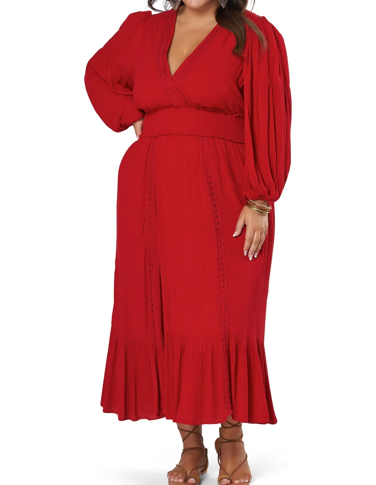 Wild Harmony Maxi Dress with Lace Inserts
