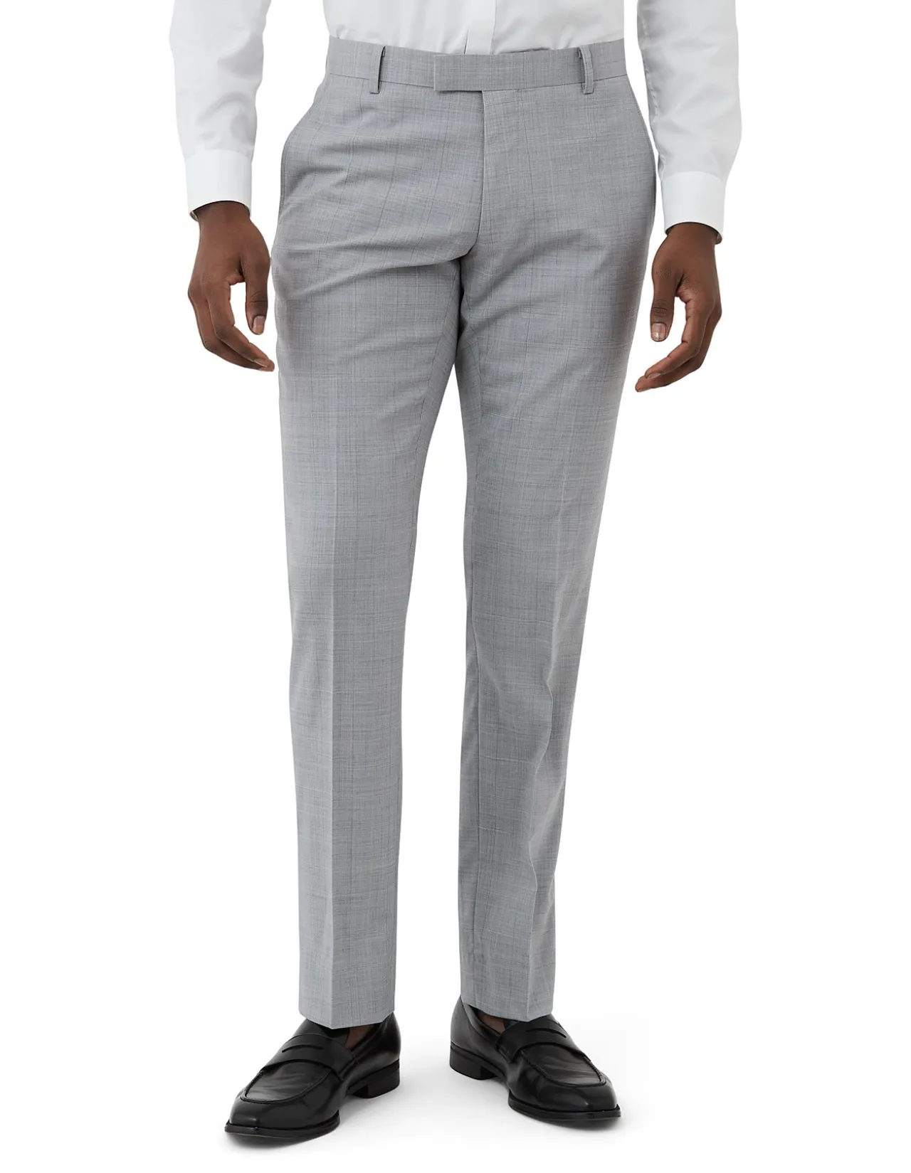 WINDOW CHECK FLAT-FRONT SUIT TROUSER