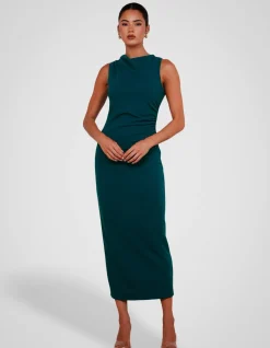 WINDSOR HIGH NECK MIDI DRESS