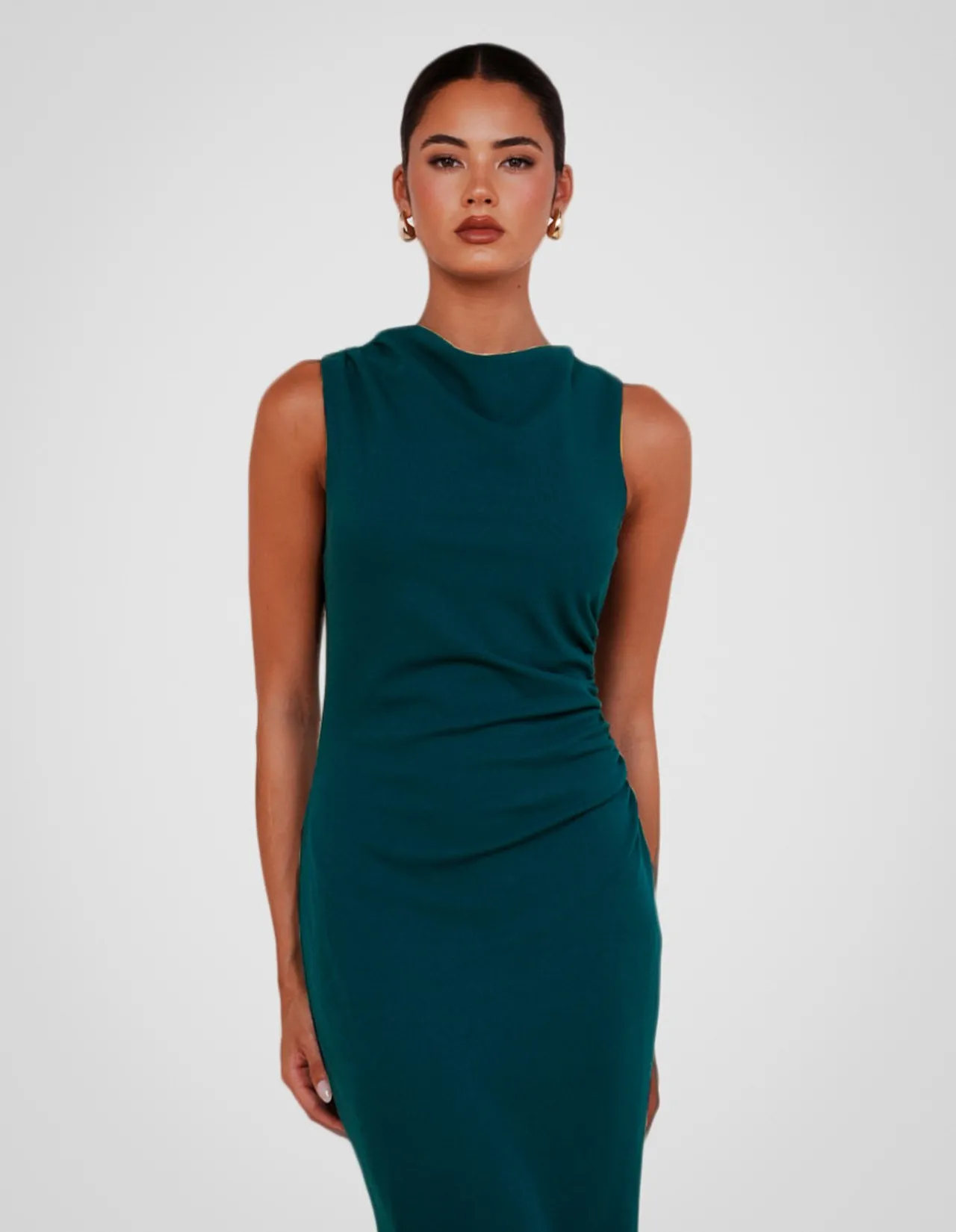 WINDSOR HIGH NECK MIDI DRESS