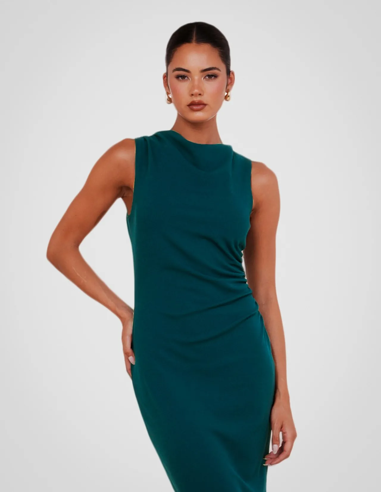 WINDSOR HIGH NECK MIDI DRESS