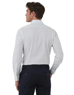 WINTON NAVY SMALL GEO PRINT SHIRT