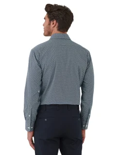 WINTON NAVY SMALL GEO PRINT SHIRT