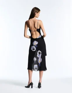 WISTERIA DRAPING MIDI DRESS