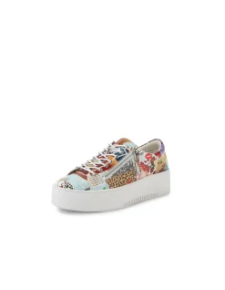 Wolfie Collage Print Platform Trainers