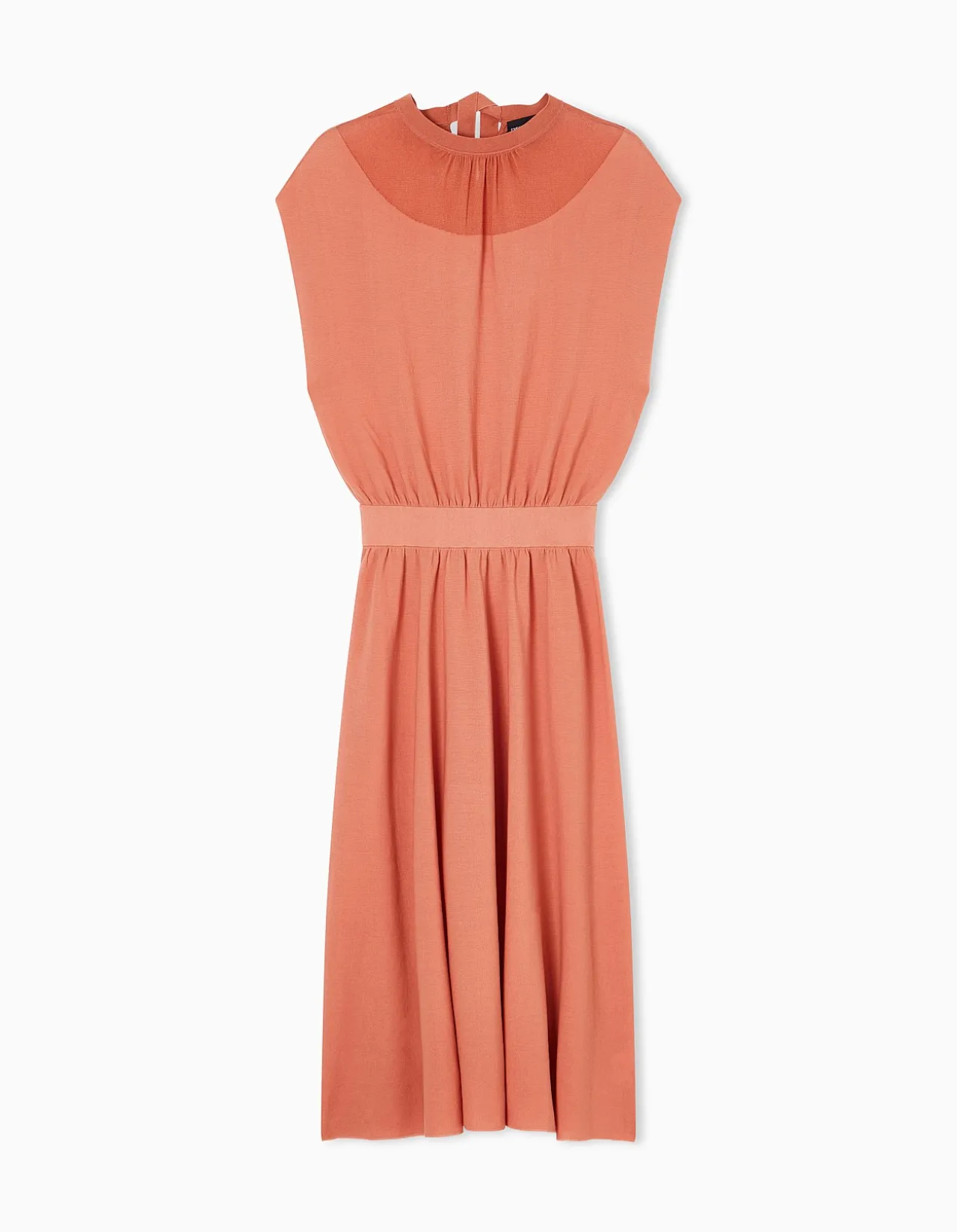 WOMAN'S KNITTED DRESS WITH YOKE AND CAP SLEEVES
