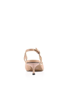 Women's Jamie Croc-Embossed Leather & Mesh Slingback Pump